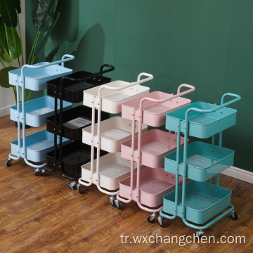 Berber sop mobilyaları plastik stil aracı güzellik saç salonu yan arabası tekerlekler ve çekmeceler ile göndermeye hazır